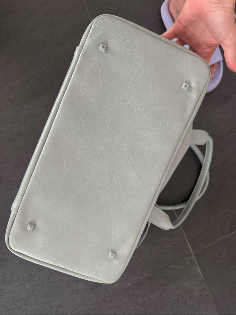 BEIS The Mini Weekender in Slate with Detachable Strap - Picture 6 of 6